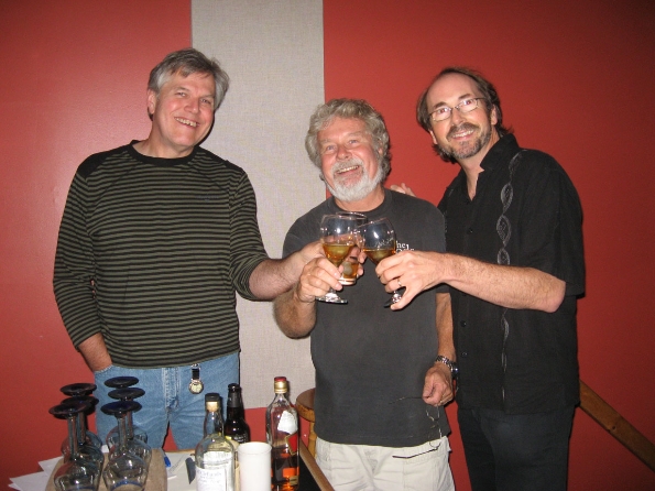 Wendell Ferguson, Reid and Dave Chester sharing a wee dram